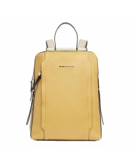 PIQUADRO ZAINO DONNA BACKPACK CIRCLE IN PELLE PORTA PC 14" E IPAD GIALLO BEIGE CA4576W92 CO