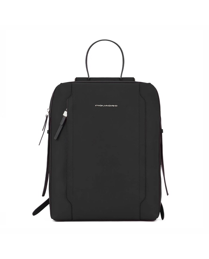 PIQUADRO ZAINO DONNA BACKPACK CIRCLE IN PELLE PORTA PC 14" E IPAD GIALLO NERO CA4576W92 CO