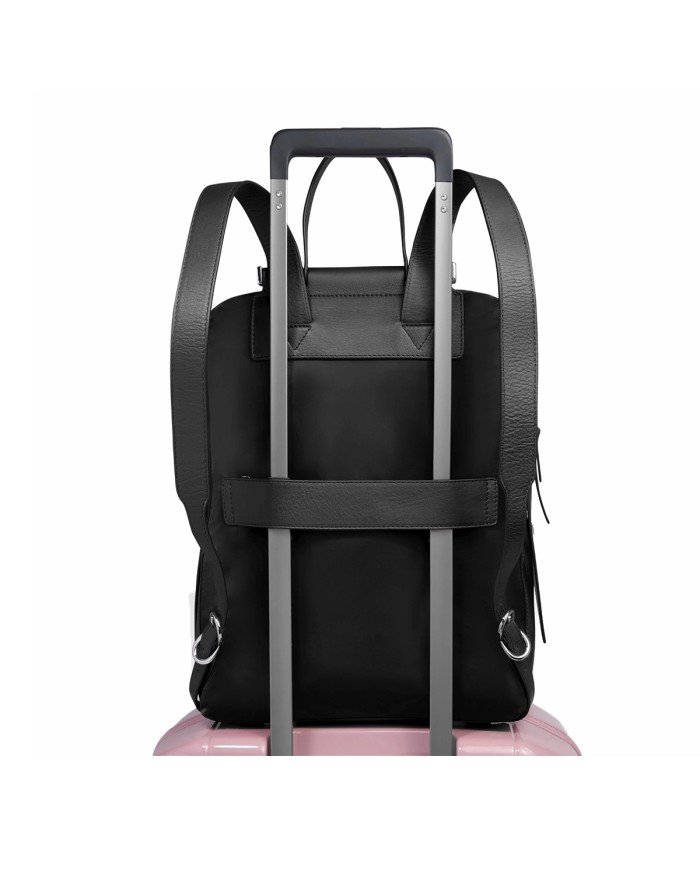 PIQUADRO ZAINO DONNA BACKPACK CIRCLE IN PELLE E TESSUTO PORTA PC 14" NERO CA4576W92T CO