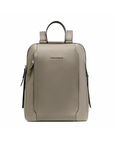 PIQUADRO ZAINO DONNA BACKPACK CIRCLE IN PELLE E TESSUTO PORTA PC 14" BEIGE CA4576W92T CO
