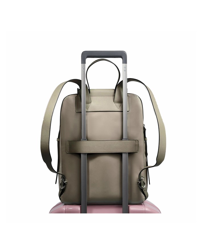 PIQUADRO ZAINO DONNA BACKPACK CIRCLE IN PELLE E TESSUTO PORTA PC 14" BEIGE CA4576W92T CO