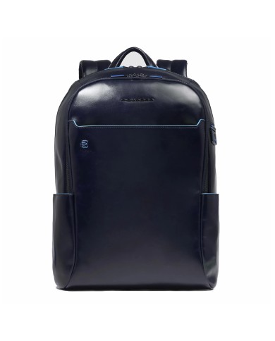 PIQUADRO ZAINO UOMO BACKPACK BLUE SQUARE IN PELLE PORTA PC 15,6" BLUE CA4762B2 CO