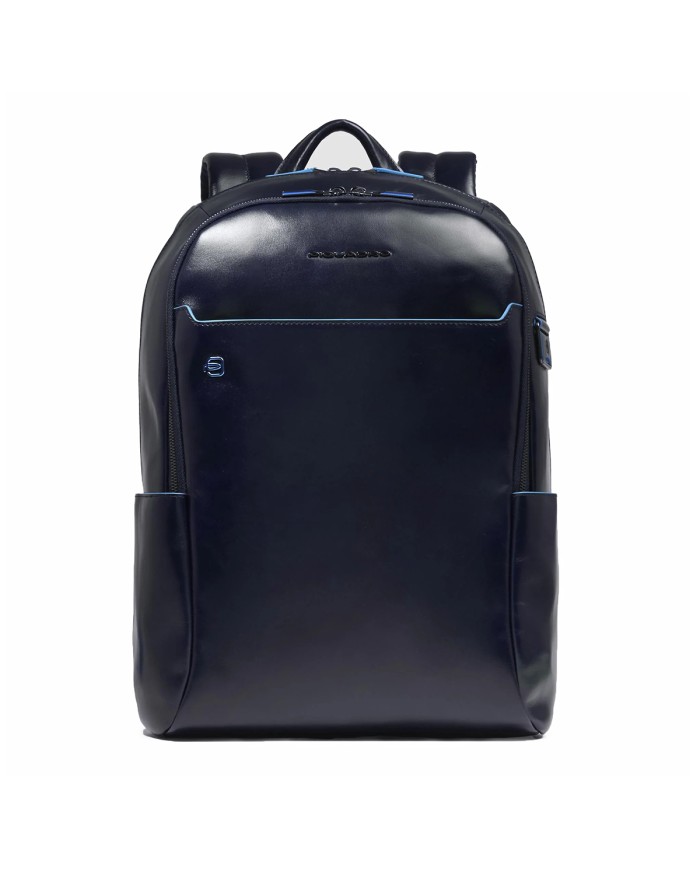 PIQUADRO ZAINO UOMO BACKPACK BLUE SQUARE IN PELLE PORTA PC 15,6" BLUE CA4762B2 CO