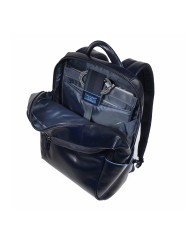 PIQUADRO ZAINO UOMO BACKPACK BLUE SQUARE IN PELLE PORTA PC 15,6" BLUE CA4762B2 CO