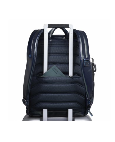 PIQUADRO ZAINO UOMO BACKPACK BLUE SQUARE IN PELLE PORTA PC 15,6" BLUE CA4762B2 CO