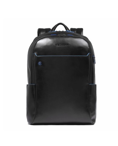 PIQUADRO ZAINO UOMO BACKPACK BLUE SQUARE IN PELLE PORTA PC 15,6" NERO CA4762B2 CO