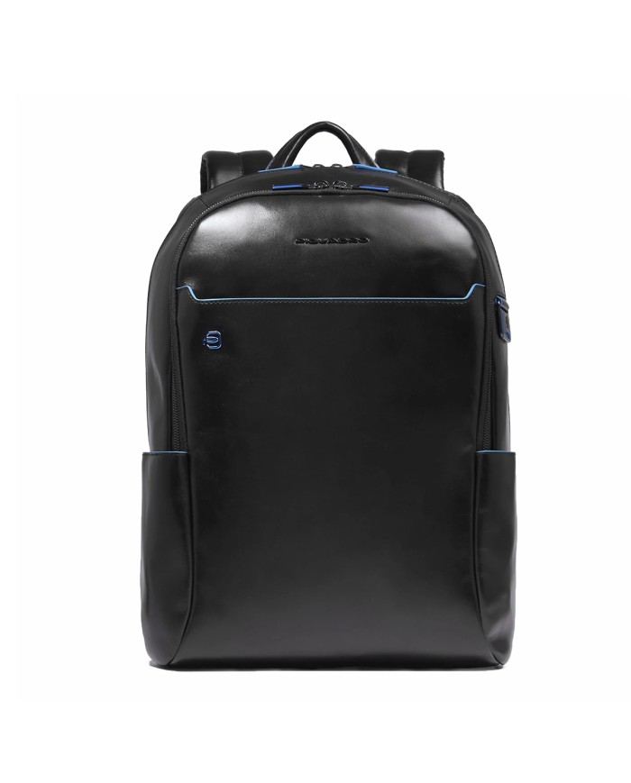 PIQUADRO ZAINO UOMO BACKPACK BLUE SQUARE IN PELLE PORTA PC 15,6" NERO CA4762B2 CO