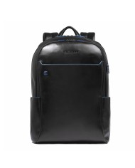 PIQUADRO ZAINO UOMO BACKPACK BLUE SQUARE IN PELLE PORTA PC 15,6" NERO CA4762B2 CO