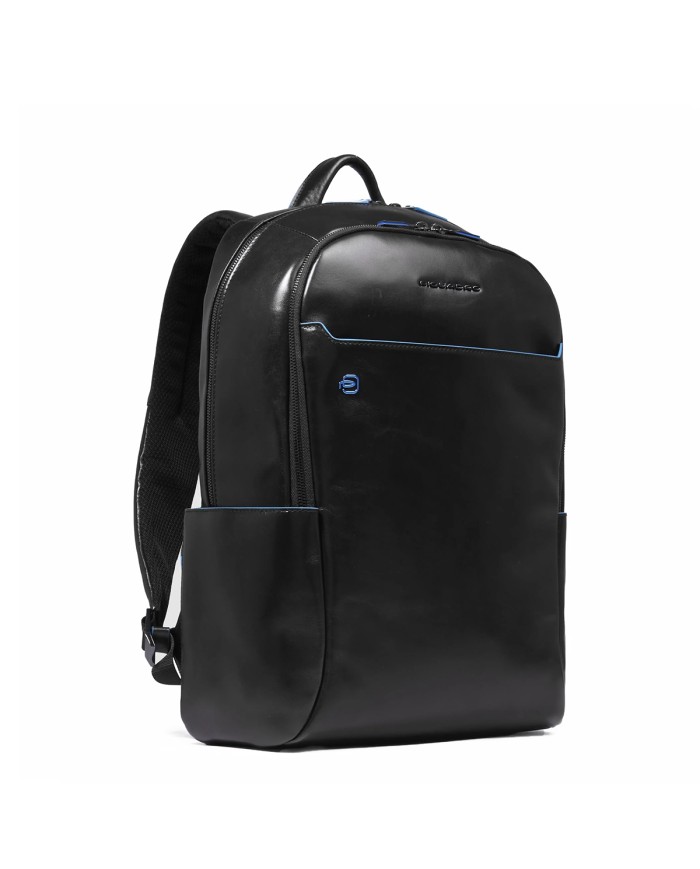 PIQUADRO ZAINO UOMO BACKPACK BLUE SQUARE IN PELLE PORTA PC 15,6" NERO CA4762B2 CO