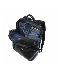 PIQUADRO ZAINO UOMO BACKPACK BLUE SQUARE IN PELLE PORTA PC 15,6" NERO CA4762B2 CO