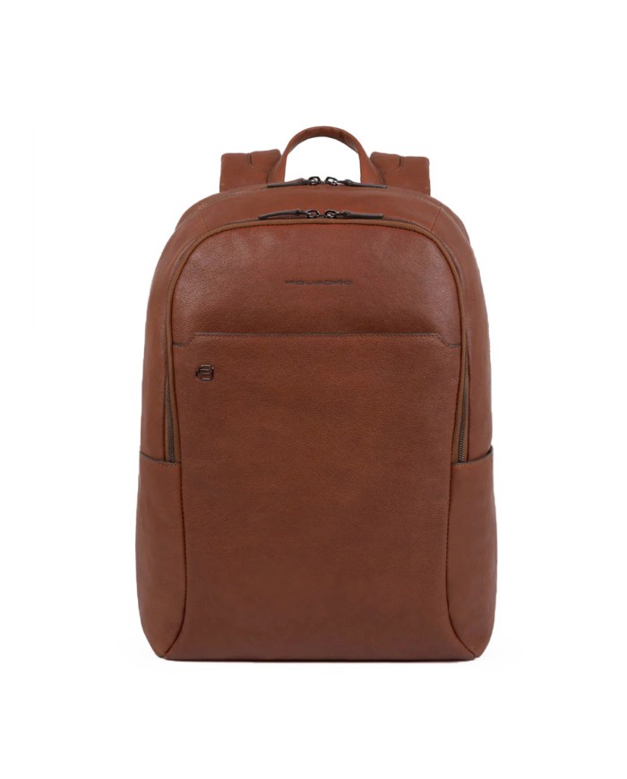PIQUADRO ZAINO UOMO BACKPACK BLACK SQUARE IN PELLE PORTA PC 15,6" CUOIO CA4762B3 CO