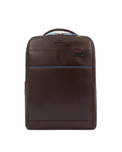 PIQUADRO ZAINO UOMO BACKPACK BLUE SQUARE IN PELLE PORTA PC 15,6" E IPAD MOGANO CA4818B2V CO