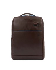 PIQUADRO ZAINO UOMO BACKPACK BLUE SQUARE IN PELLE PORTA PC 15,6" E IPAD MOGANO CA4818B2V CO