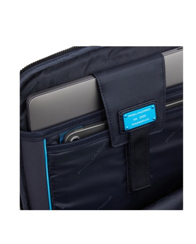 PIQUADRO ZAINO UOMO BACKPACK BLUE SQUARE IN PELLE PORTA PC 15,6" E IPAD NERO CA4818B2V CO