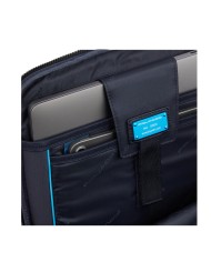 PIQUADRO ZAINO UOMO BACKPACK BLUE SQUARE IN PELLE PORTA PC 15,6" E IPAD NERO CA4818B2V CO