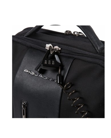 PIQUADRO ZAINO UOMO BACKPACK BRIEF TESSUTO RICICLATO E PELLE PORTA PC 15,6" E IPAD NERO CA4818BR2 CO