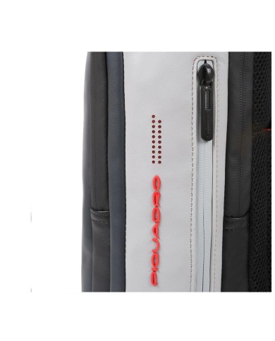 PIQUADRO ZAINO UOMO BACKPACK URBAN IN PELLE PORTA PC 15,6" E IPAD GRIGIO NERO CA4818UB00 CO