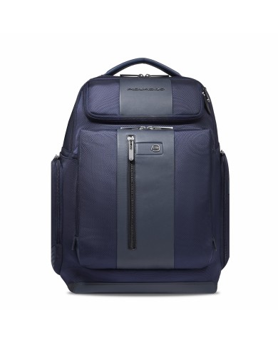 PIQUADRO ZAINO UOMO BACKPACK BIREF IN PELLE E TESSUTO RICICLATO PORTA PC 15,6" BLU CA5477BR2 CO