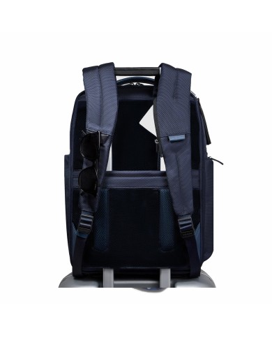 PIQUADRO ZAINO UOMO BACKPACK BIREF IN PELLE E TESSUTO RICICLATO PORTA PC 15,6" BLU CA5477BR2 CO
