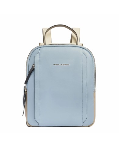 PIQUADRO ZAINO DONNA BACKPACK CIRCLE IN PELLE PORTA IPAD 12,9" AZZURRO BEIGE CA5566W92 CO
