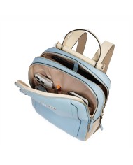 PIQUADRO ZAINO DONNA BACKPACK CIRCLE IN PELLE PORTA IPAD 12,9" AZZURRO BEIGE CA5566W92 CO