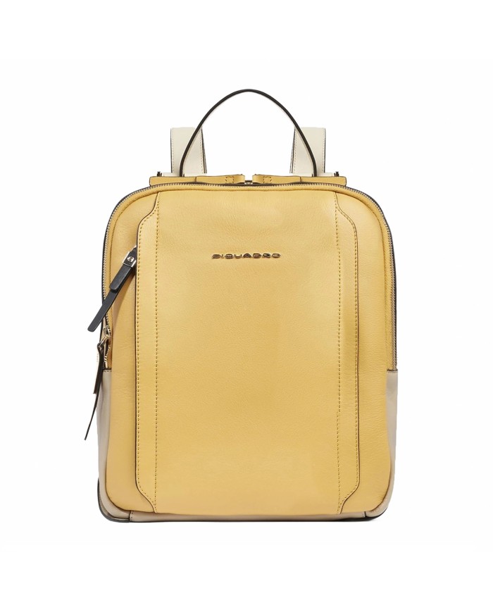 PIQUADRO ZAINO DONNA BACKPACK CIRCLE IN PELLE PORTA IPAD 12,9" GIALLO BEIGE CA5566W92 CO