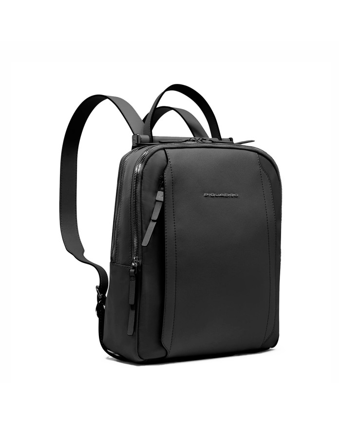PIQUADRO ZAINO DONNA BACKPACK CIRCLE IN PELLE E TESSUTO PORTA IPAD 12,9" NERO CA5566W92T CO