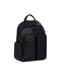 PIQUADRO ZAINO UOMO BACKPACK BLUE SQUARE IN PELLE PORTA PC 14" NERO CA5574B2V CO