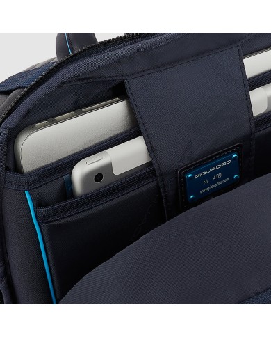 PIQUADRO ZAINO UOMO BACKPACK BLUE SQUARE IN PELLE PORTA PC 14" NERO CA5574B2V CO