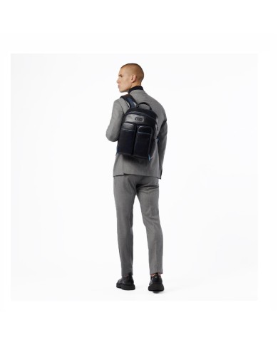PIQUADRO ZAINO UOMO BACKPACK BLUE SQUARE IN PELLE PORTA PC 14" NERO CA5574B2V CO