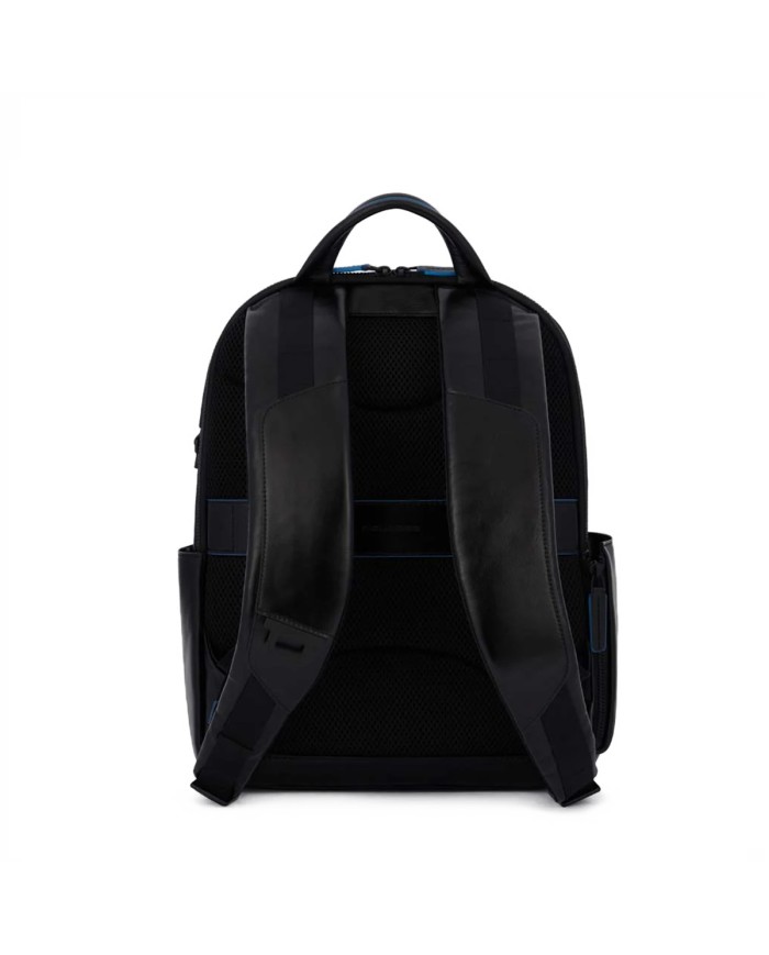 PIQUADRO ZAINO UOMO BACKPACK BLUE SQUARE IN PELLE PORTA PC 14" NERO CA5574B2V CO