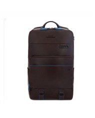 PIQUADRO ZAINO UOMO BACKPACK BLUE SQUARE IN PELLE PORTA PC 15,6" E IPAD MOGANO CA5939B2V CO