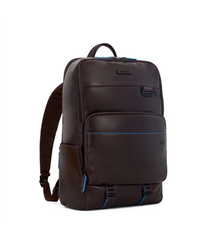PIQUADRO ZAINO UOMO BACKPACK BLUE SQUARE IN PELLE PORTA PC 15,6" E IPAD MOGANO CA5939B2V CO