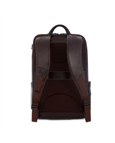 PIQUADRO ZAINO UOMO BACKPACK BLUE SQUARE IN PELLE PORTA PC 15,6" E IPAD MOGANO CA5939B2V CO