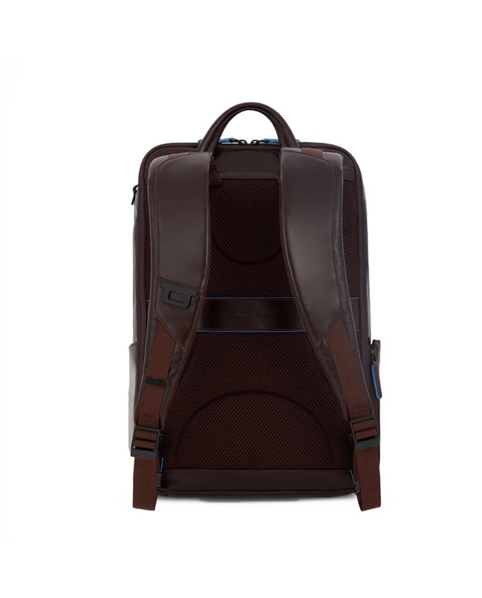 PIQUADRO ZAINO UOMO BACKPACK BLUE SQUARE IN PELLE PORTA PC 15,6" E IPAD MOGANO CA5939B2V CO