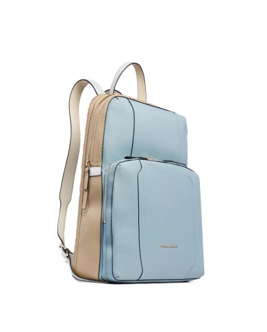 PIQUADRO ZAINO DONNA BACKPACK CIRCLE IN PELLE ESPANDIBILE PORTA PC 15,6" E IPAD AZZURRO BEIGE CA6216W92 CO