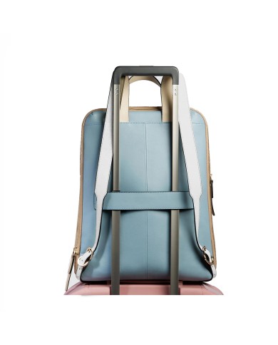 PIQUADRO ZAINO DONNA BACKPACK CIRCLE IN PELLE ESPANDIBILE PORTA PC 15,6" E IPAD AZZURRO BEIGE CA6216W92 CO