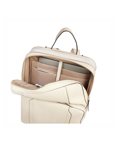 PIQUADRO ZAINO DONNA BACKPACK CIRCLE IN PELLE ESPANDIBILE PORTA PC 15,6" E IPAD BIANCO CA6216W92 CO