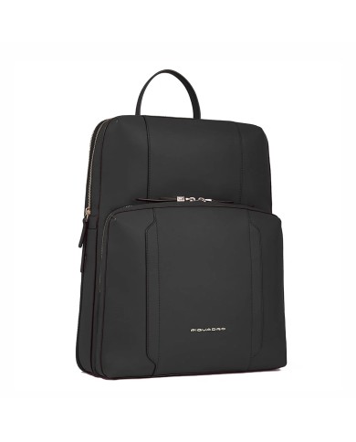 PIQUADRO ZAINO DONNA BACKPACK CIRCLE IN PELLE ESPANDIBILE PORTA PC 15,6" E IPAD NERO CA6216W92 CO