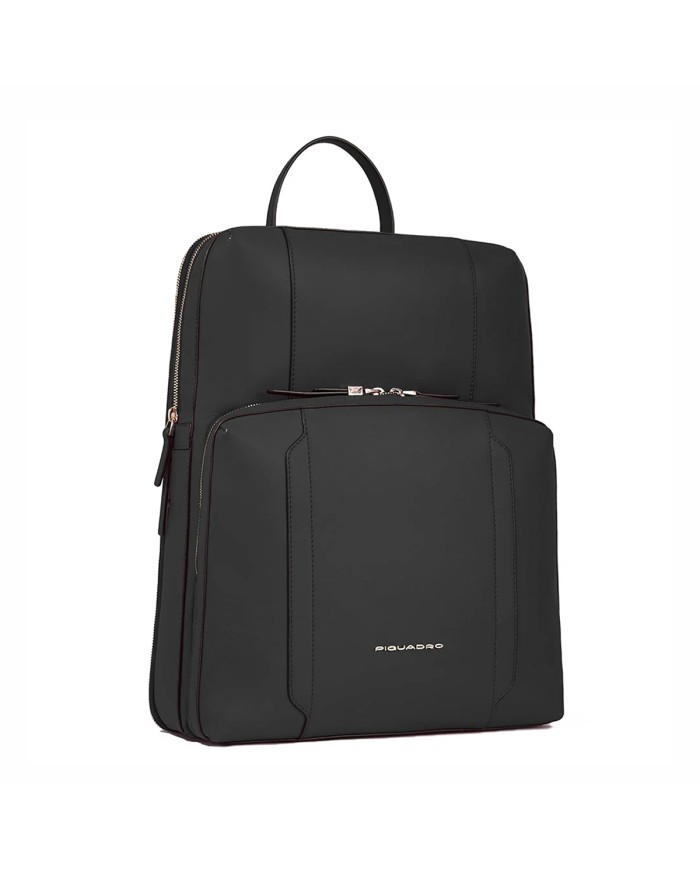 PIQUADRO ZAINO DONNA BACKPACK CIRCLE IN PELLE ESPANDIBILE PORTA PC 15,6" E IPAD NERO CA6216W92 CO