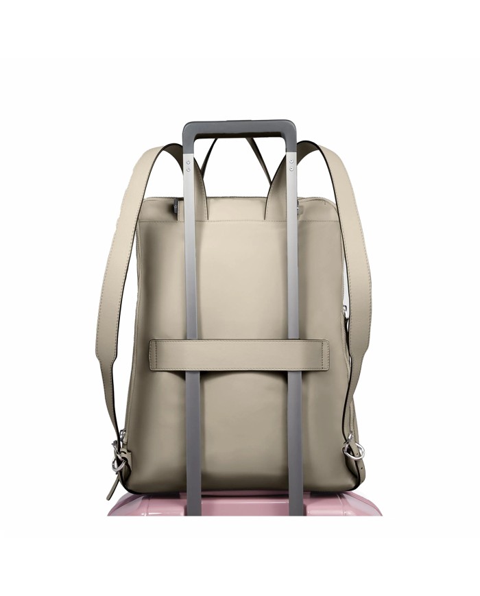 PIQUADRO ZAINO DONNA BACKPACK CIRCLE IN PELLE E TESSUTO ESPANDIBILE PORTA PC 15,6" E IPAD BEIGE CA6216W92T CO