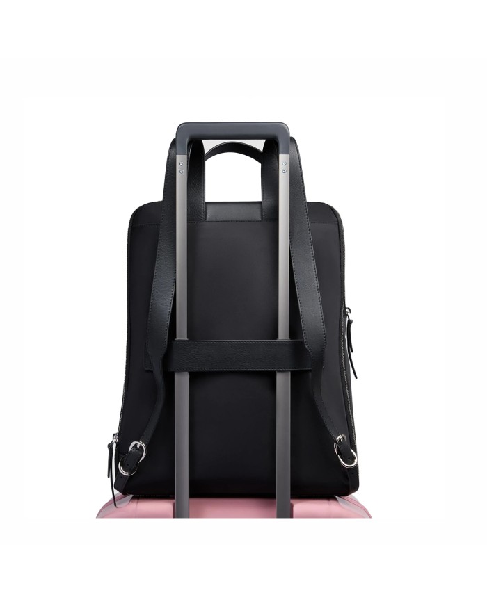 PIQUADRO ZAINO DONNA BACKPACK CIRCLE IN PELLE E TESSUTO ESPANDIBILE PORTA PC 15,6" E IPAD NERO CA6216W92T CO