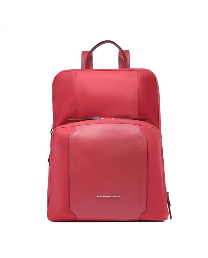 PIQUADRO ZAINO DONNA BACKPACK CIRCLE IN PELLE E TESSUTO ESPANDIBILE PORTA PC 15,6" E IPAD ROSSO CA6216W92T CO