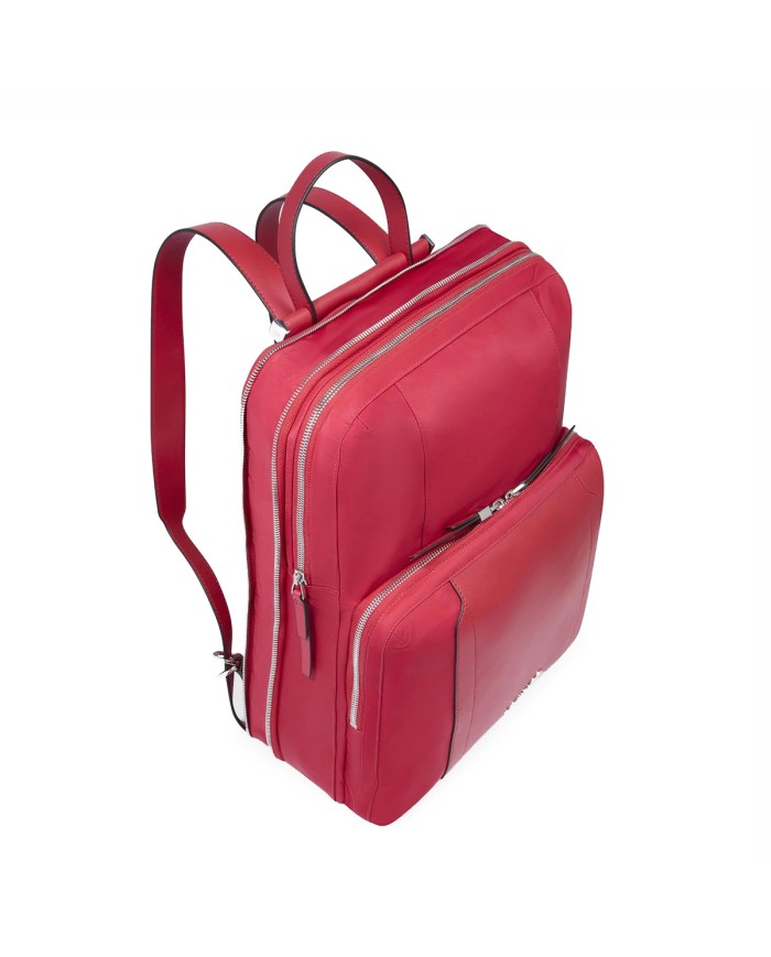 PIQUADRO ZAINO DONNA BACKPACK CIRCLE IN PELLE E TESSUTO ESPANDIBILE PORTA PC 15,6" E IPAD ROSSO CA6216W92T CO