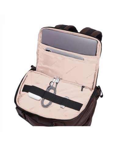 PIQUADRO ZAINO UOMO BACKPACK HARPER IN PELLE PORTA PC 14" TESTA DI MORO CA6289AP CO