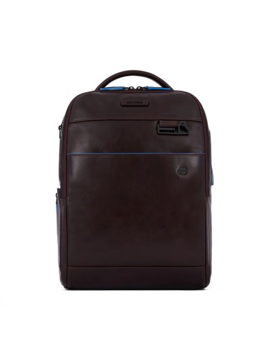 PIQUADRO ZAINO UOMO BACKPACK BLUE SQUARE IN PELLE PORTA PC 14" MOGANO CA6289B2V CO