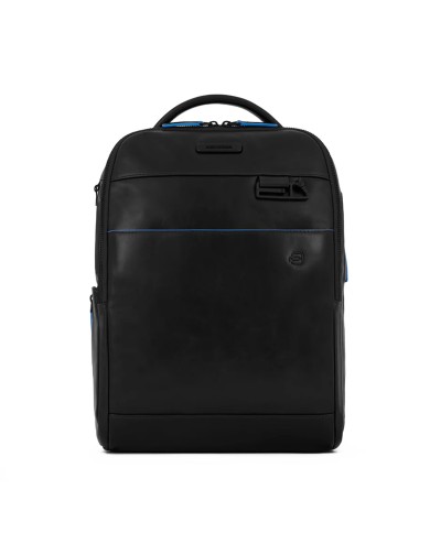 PIQUADRO ZAINO UOMO BACKPACK BLUE SQUARE IN PELLE PORTA PC 14" NERO CA6289B2V CO