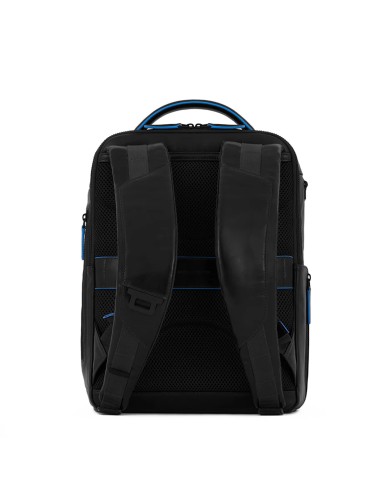 PIQUADRO ZAINO UOMO BACKPACK BLUE SQUARE IN PELLE PORTA PC 14" NERO CA6289B2V CO