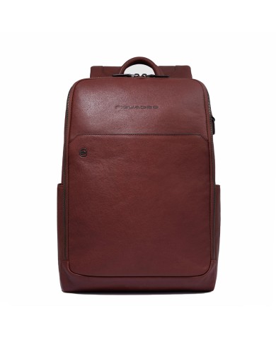 PIQUADRO ZAINO UOMO BACKPACK BLACK SQUARE IN PELLE PORTA PC 14" CUOIO CA6501B3 CO