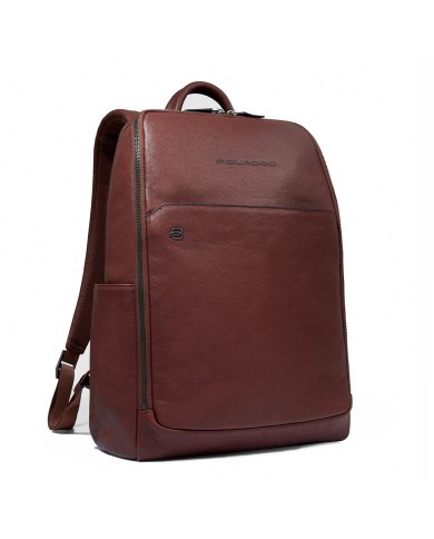 PIQUADRO ZAINO UOMO BACKPACK BLACK SQUARE IN PELLE PORTA PC 14" CUOIO CA6501B3 CO